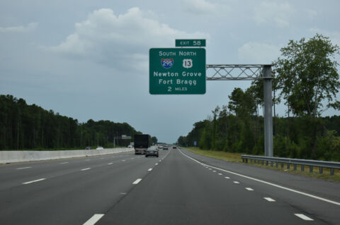 Two miles from I-295/US 13 on I-95 south near Eastover, NC