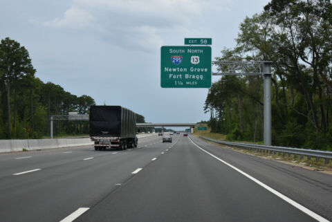 1.25 miles ahead of I-295 south and US 13 north on I-95 southbound