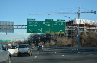 I-295 north ahead of MLK, Jr. Avenue and I-695 west to the Navy Yard District in Washington.