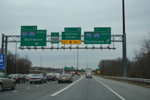 I-295 south at I-95/495 - Oxon Hill, MD