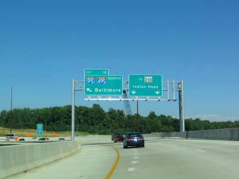 I-295 south at I-95/495 - Oxon Hill, MD