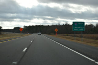 I-295 south crosses US 301 ahead of I-95 near Parkton, NC