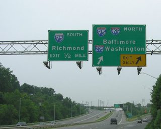 MD 210 north at I-95/295/495 - Oxon Hill