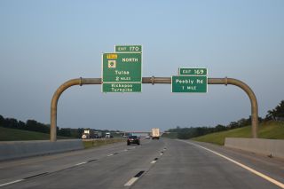 Two miles ahead of the Kickapoo Tpk on IH 40/US 270 east in Oklahoma City, OK