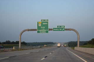 IH 40/US 270 east at Peebly Rd, one mile from the Kickapoo Turnpike north