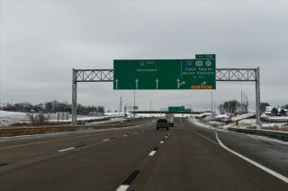 I-80 east a quarter mile from Exit 239 for I-380 north and U.S. 218