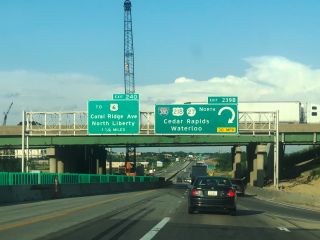 I-80 east at old Exit 239 B for I-380/U.S. 218 north to Cedar Rapids, IA