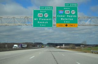 I-80 west one mile from I-380 north and U.S. 218 in 2013
