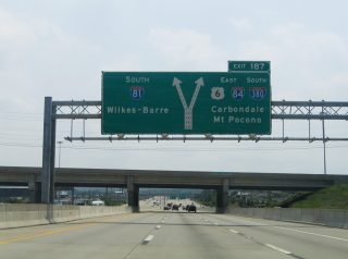 I-81/US 6 south at I-380-84 - Dunmore, PA