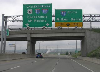 I-81/US 6 south at I-84/380 - Dunmore, PA