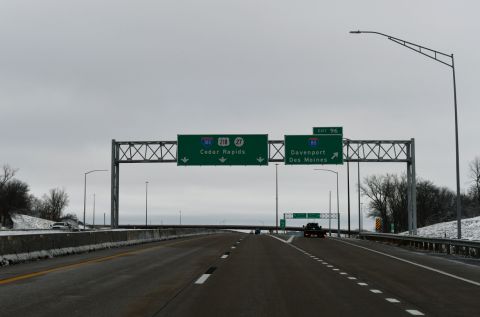 U.S. 218/Iowa 27 north at I-80 and the beginning of I-380
