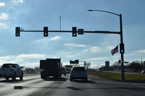 U.S. 218 south becomes I-380 at Mitchell Ave in Waterloo, Iowa