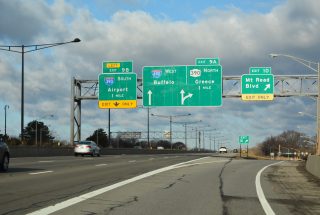 I-490 west at Mt. Read Blvd in Rochester, one mile from I-390/NY 390.