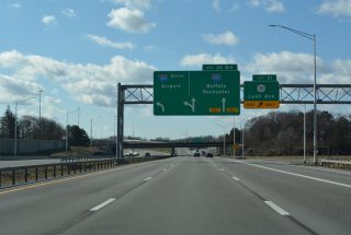 NY 390 south at NY 31 and I-490 in Gates.