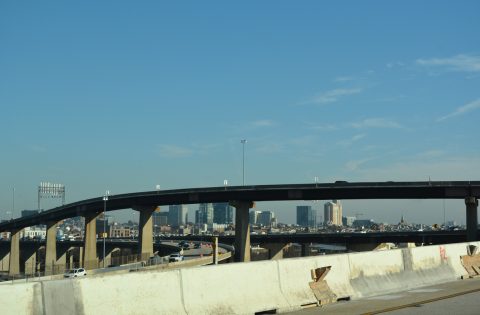 Flyover connecting I-95 north with I-395 in Baltimore.