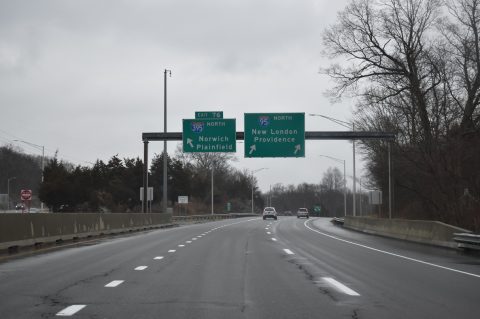 I-95 north at I-395 - East Lyme, CT