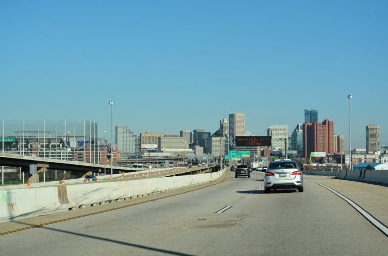 Downtown Baltimore from Interstate 395 north.