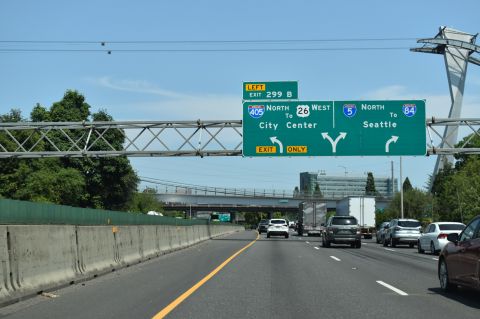 I-5/405 northbound split in Portland, Oregon