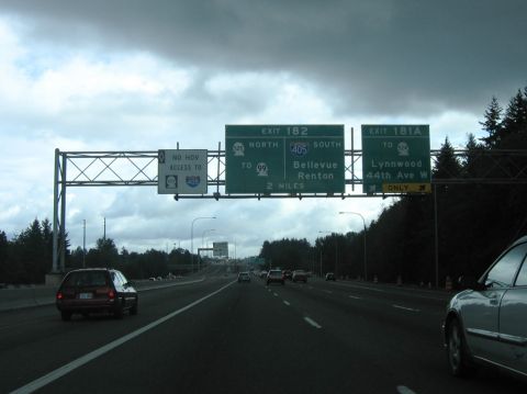 I-5 north at 44th Ave W (SR 524 Spur), two miles from I-405/SR 525