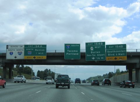 I-5 south one mile from I-405/SR 518 in 2006