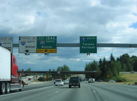 I-5 south at Exit 154 A to I-405 north in 2006