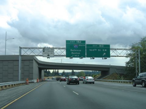 I-5 south at Exit 183 and Martha Lake, Washington in 2006