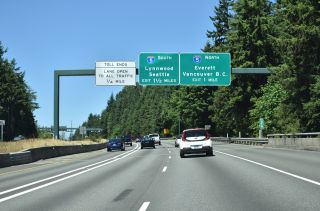 I-405 north one mile from I-5 at Alderwood Manor, Washington