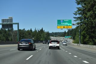 I-405 north next meets I-5 north to Everett, Washington