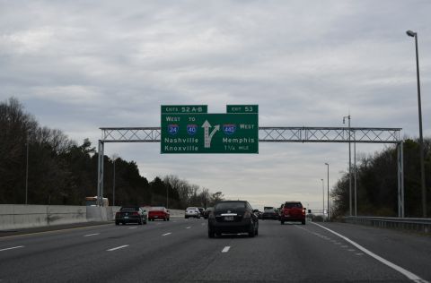 I-24 west at SR 155, 1.25 miles from I-440 west in Nashville, TN