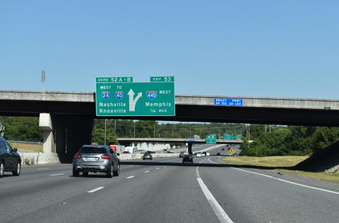 I-24 west at SR 155 (Briley Parkway) ahead of I-440 west