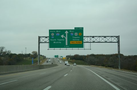 I-70/Kansas Tpk west at I-470 - Tecumseh