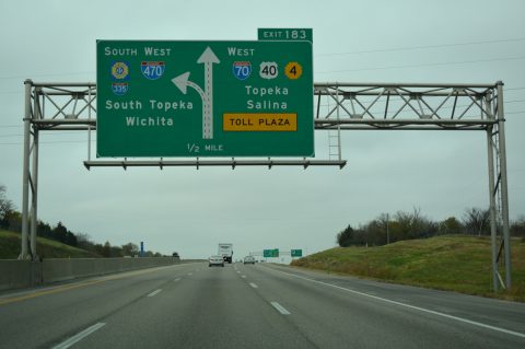 I-70/Kansas Tpk west at I-470 - Tecumseh