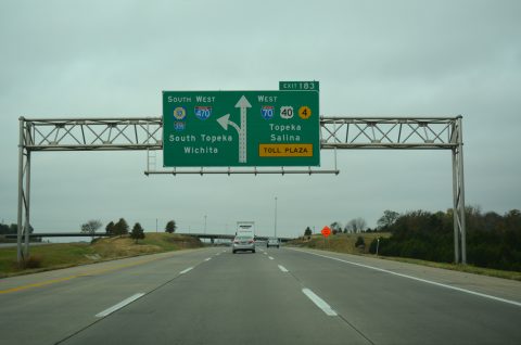 I-70/Kansas Tpk west at I-470 - Tecumseh