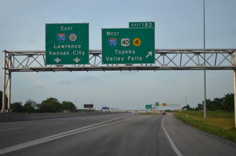 I-470/Kansas Tpk east at I-70/US 40/K-4 - Topeka, KS