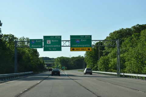I-74 east at I-474/IL 6 - Peoria, IL