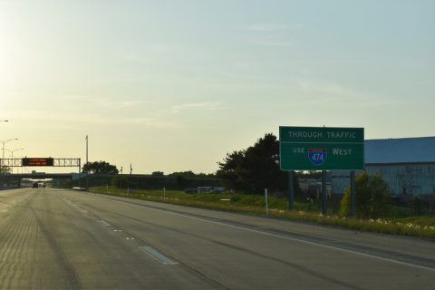 I-74 west at I-474 - East Peoria, IL