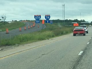 I-74 west at I-474 - East Peoria, IL