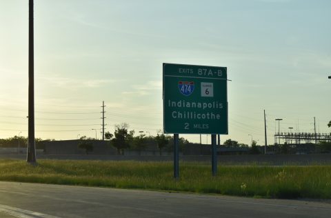 I-74 west at I-474/IL 6 - Peoria
