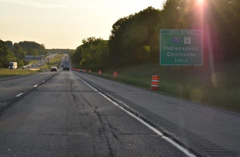 I-74 west at I-474/IL 6 - Peoria