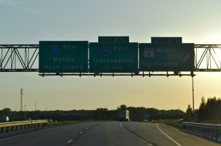 I-74 west at I-474/IL 6 - Peoria