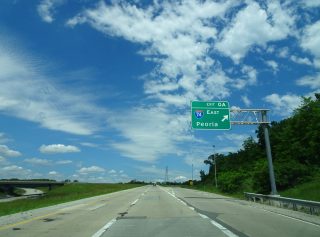 I-474 west at I-74/IL 6 - Peoria