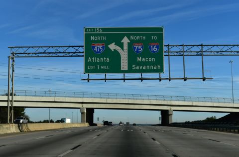 Hartley Bridge Rd spans I-75 north one mile ahead of I-475