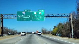 I-485 north meets U.S. 29/74 and Interstate 85 at succeeding exits