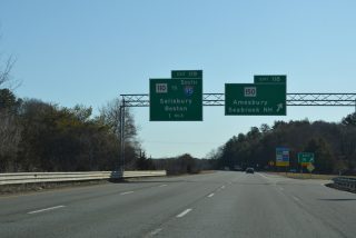 I-495 north at Route 110/I-95 - Amesbury, MA