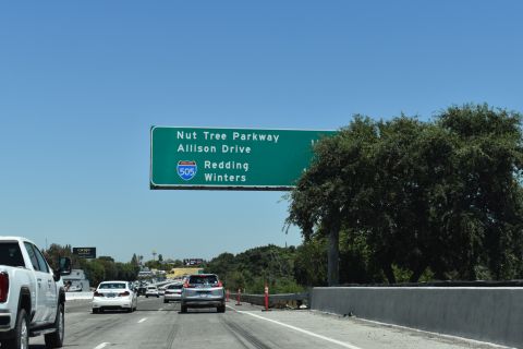 I-80 one and a half miles ahead of I-505 north in Vacaville, CA