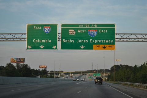 I-20 east at I-520/SR 232 - Augusta, GA - 2012