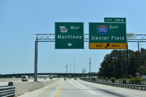 I-20 east at I-520/SR 232 - Augusta, GA