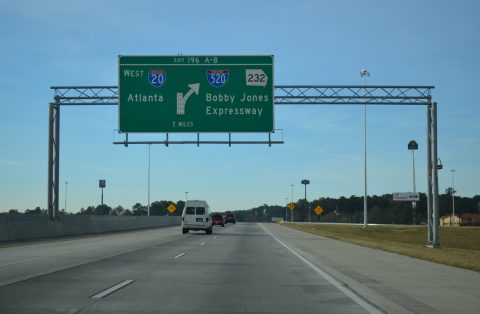 I-20 west at I-520/SR 232 - Augusta, GA - 2012