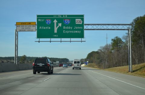 I-20 west at I-520/SR 232 - Augusta, GA - 2012