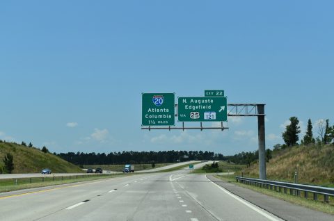 I-520 east at I-20 - North Augusta, SC
